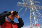 图为国网甘肃电力员工在检查电力线路。　秦铁飞　摄 - 甘肃新闻