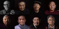 上排从左至右：管光镜（已故）、祝四孜（97岁）、刘庭玉（95岁）、陈玉兰（95岁）；下排从左至右：李素云（94岁）、王义隆（94岁）、王长发（94岁）、薛玉娟（93岁）。 - 人民网