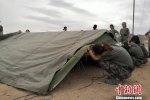 图为学生进行搭建野营帐篷训练。　刘玉桃 摄 - 甘肃新闻