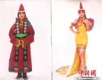图为娜仁其其格所制传统服饰(左)和创新服饰效果对比。　艾庆龙 摄 - 甘肃新闻