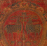 图为中亚团窠对鹿纹挂锦，堪称世所罕见，代表了7世纪中期至8世纪丝绸之路沿线织造工艺的最高水平。敦煌研究院供图 - 甘肃新闻