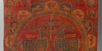 图为中亚团窠对鹿纹挂锦，堪称世所罕见，代表了7世纪中期至8世纪丝绸之路沿线织造工艺的最高水平。敦煌研究院供图 - 甘肃新闻