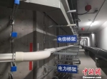 图为综合地下管廊待安装区域的不同类型桥架。　高康迪 摄 - 甘肃新闻