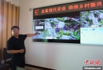 下双镇办公室副主任杨志强正在通过数据监测了解农作物生长状况。　高展 摄 - 甘肃新闻