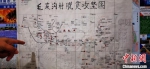 图为镡永强手绘的毛家沟村地图。　魏建军 摄 - 甘肃新闻