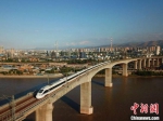 城际列车疾驰在中川铁路线上。(资料图) 宋佳龙 摄 - 甘肃新闻