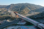 1月12日，新建福厦铁路青口特大桥2-100米T构梁转体成功（无人机照片）。 - 人民网