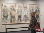 图为“时代楷模”立像——八步沙“六老汉”三代人专题美术作品展于甘肃武威开展。(资料图) 崔琳 摄 - 甘肃新闻