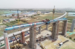 位于河北省唐山市境内的京唐铁路七标段施工现场（5月23日摄，无人机照片）。 - 人民网
